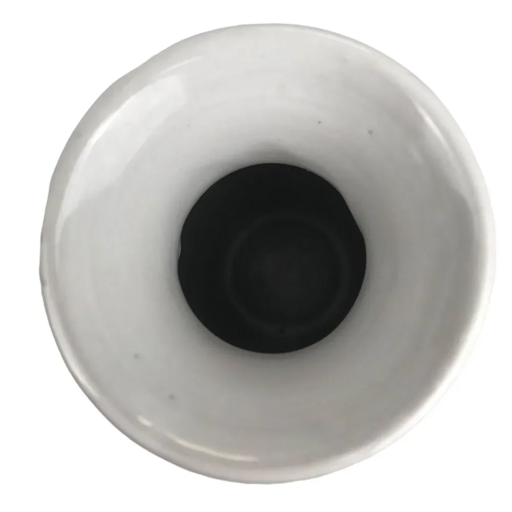 Jasco 6'' Bud Vase Bamboo Motif White Black Painted Made in Taiwan